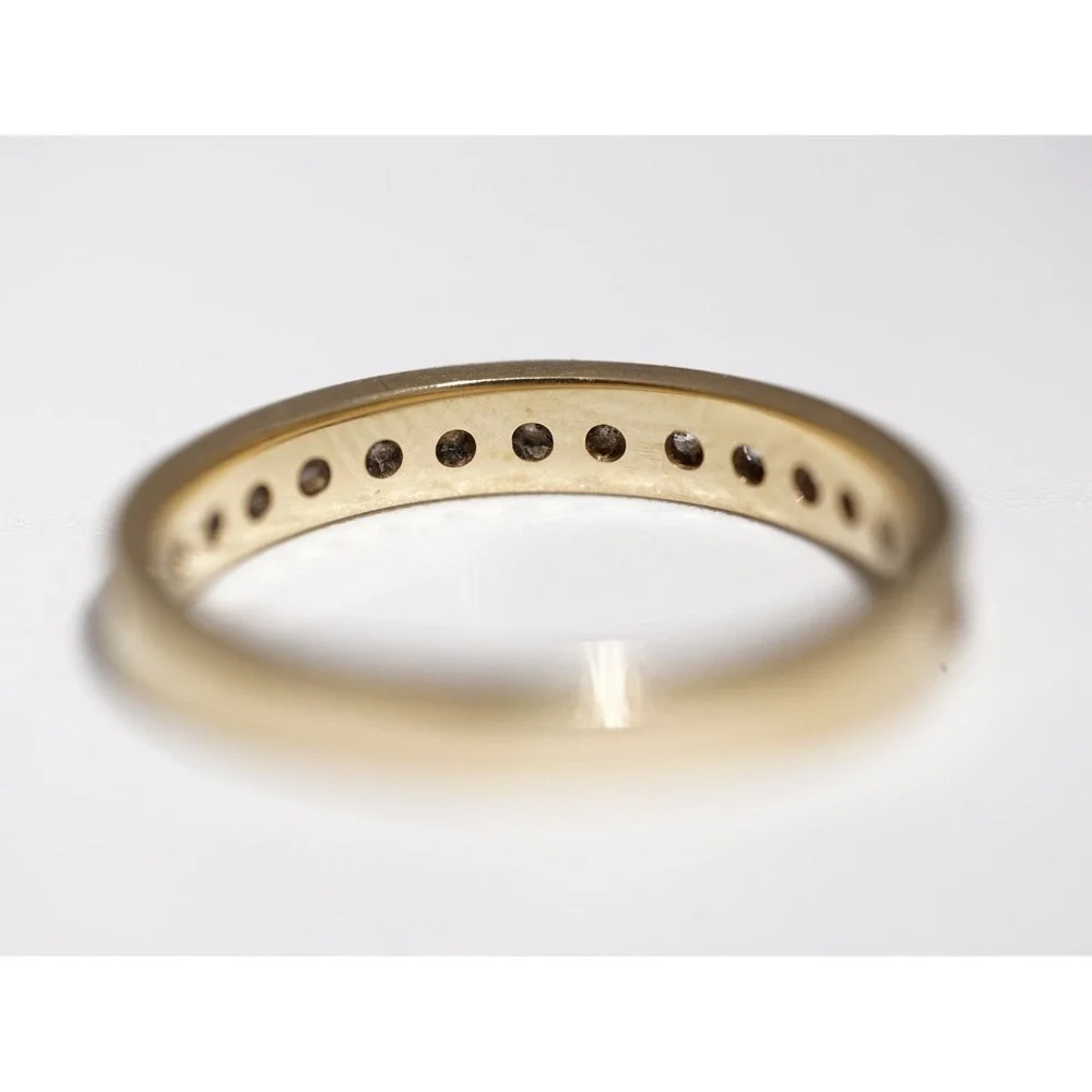 Vintage 14k Solid Gold Natural Channel Set Eternity Band Ring - 2.91g Size 6.75 - Picture 7 of 8